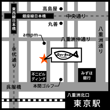 Gyo-BAR 八重洲店 地図